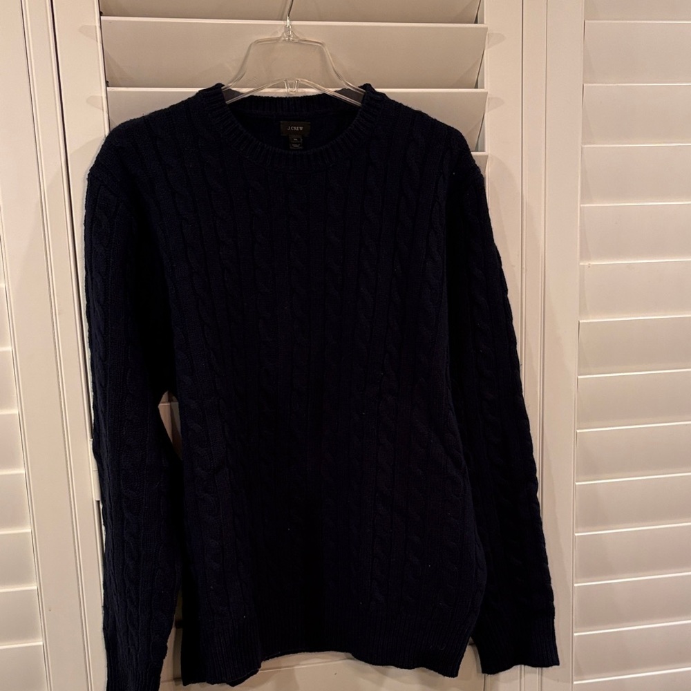 J. Crew Men's Dark Blue Cable Knit Sweater-wore once!